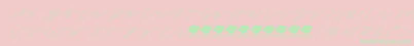 TamoroscriptPersonaluseonly Font – Green Fonts on Pink Background