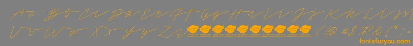 TamoroscriptPersonaluseonly Font – Orange Fonts on Gray Background