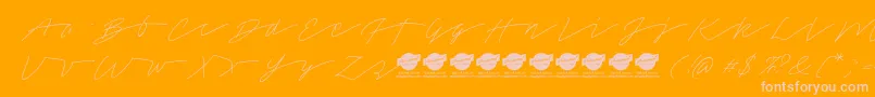 TamoroscriptPersonaluseonly Font – Pink Fonts on Orange Background