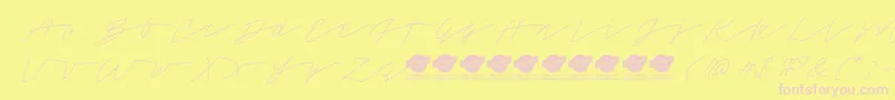 TamoroscriptPersonaluseonly Font – Pink Fonts on Yellow Background