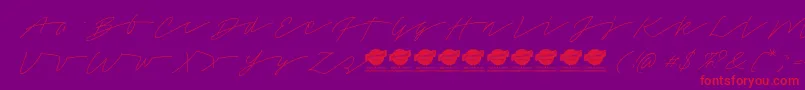 TamoroscriptPersonaluseonly Font – Red Fonts on Purple Background