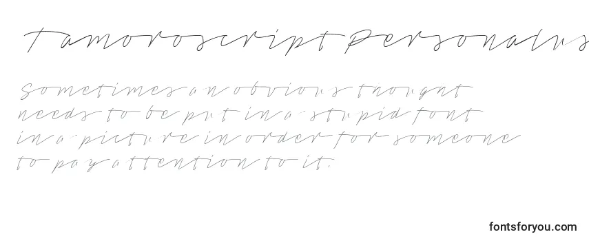 Review of the TamoroscriptPersonaluseonly Font
