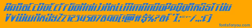 Quantummalicelaserital Font – Blue Fonts on Orange Background