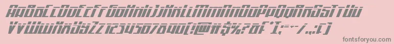 Quantummalicelaserital-Schriftart – Graue Schriften auf rosa Hintergrund