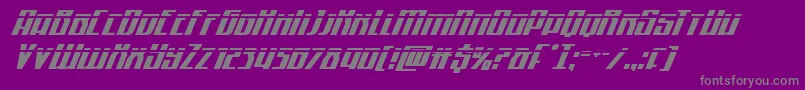 Quantummalicelaserital-Schriftart – Graue Schriften auf violettem Hintergrund