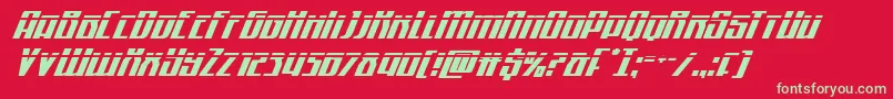 Czcionka Quantummalicelaserital – zielone czcionki na czerwonym tle