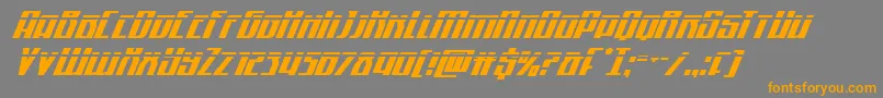 Quantummalicelaserital-Schriftart – Orangefarbene Schriften auf grauem Hintergrund