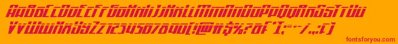 フォントQuantummalicelaserital – オレンジの背景に赤い文字