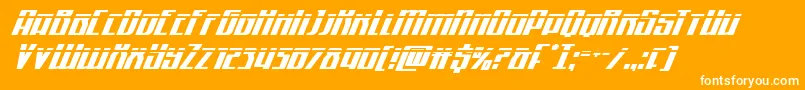 Quantummalicelaserital Font – White Fonts on Orange Background