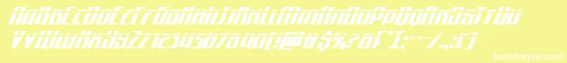 Quantummalicelaserital Font – White Fonts on Yellow Background