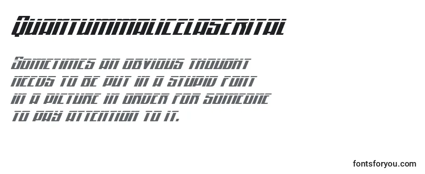 Review of the Quantummalicelaserital Font