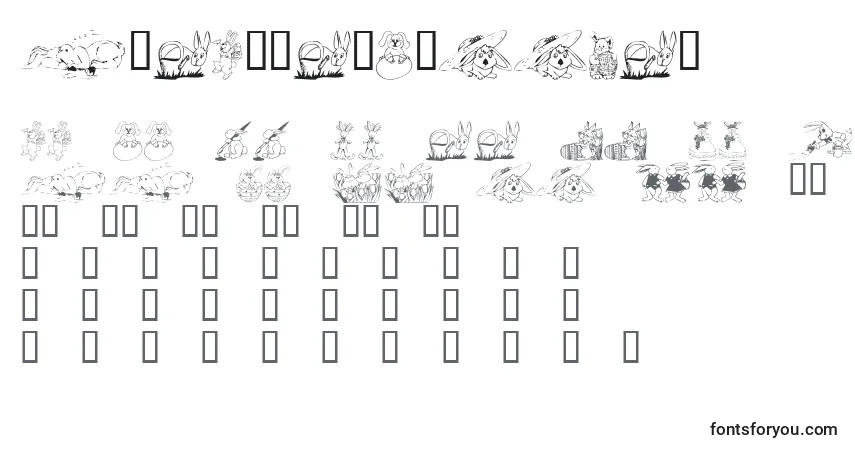 Schriftart KrEasterBunnies – Alphabet, Zahlen, spezielle Symbole