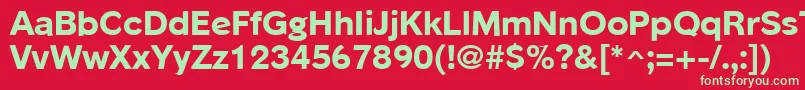 フォントPhinsterextrabold Regular – 赤い背景に緑の文字