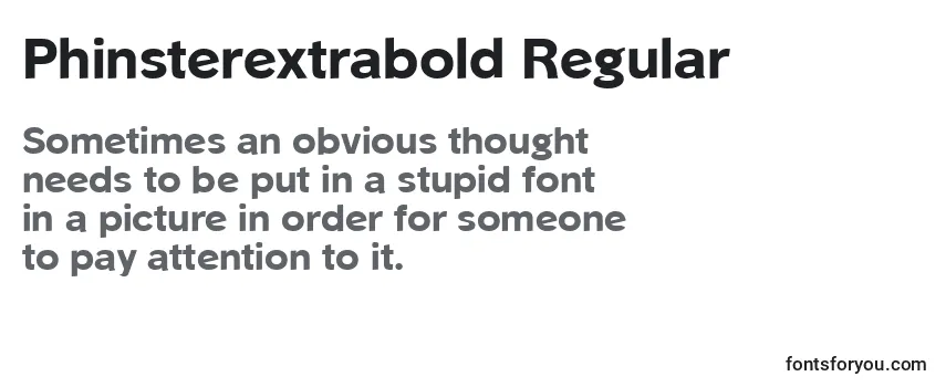 Review of the Phinsterextrabold Regular Font