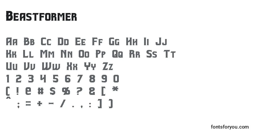 Czcionka Beastformer – alfabet, cyfry, specjalne znaki