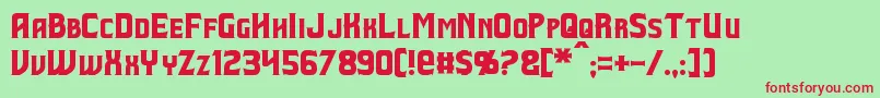 Beastformer-Schriftart – Rote Schriften auf grünem Hintergrund