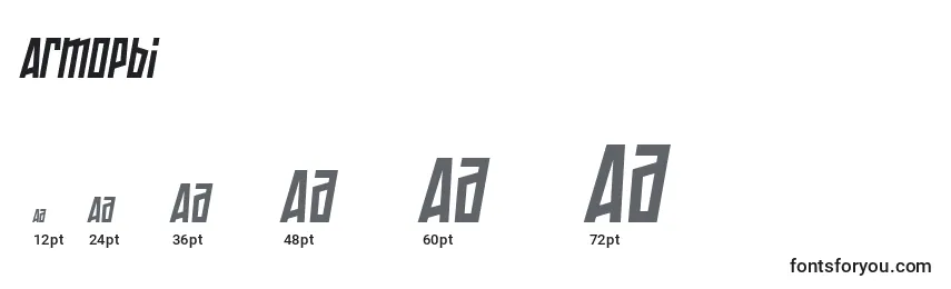 Размеры шрифта Armopbi