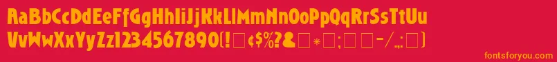 RoslingothicDgBold Font – Orange Fonts on Red Background