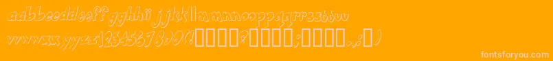 Smartie-Schriftart – Rosa Schriften auf orangefarbenem Hintergrund