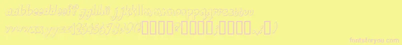 Smartie-fontti – vaaleanpunaiset fontit keltaisella taustalla