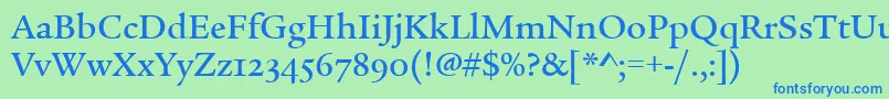 LegacySerifMdOsItcTtMed Font – Blue Fonts on Green Background