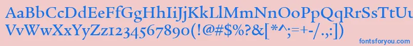 LegacySerifMdOsItcTtMed Font – Blue Fonts on Pink Background