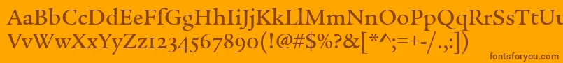 LegacySerifMdOsItcTtMed Font – Brown Fonts on Orange Background