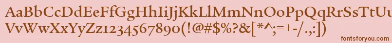 LegacySerifMdOsItcTtMed Font – Brown Fonts on Pink Background