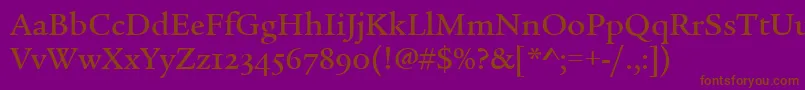 LegacySerifMdOsItcTtMed Font – Brown Fonts on Purple Background