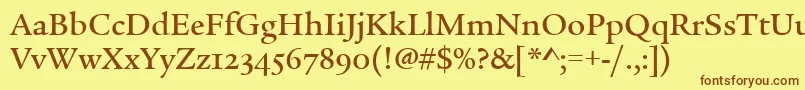 LegacySerifMdOsItcTtMed Font – Brown Fonts on Yellow Background