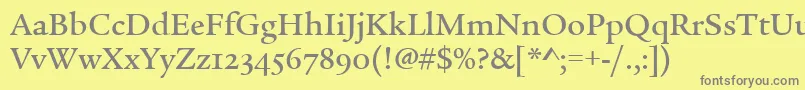 Police LegacySerifMdOsItcTtMed – polices grises sur fond jaune