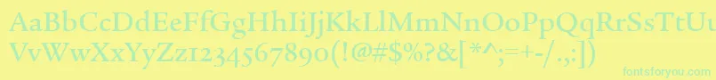 LegacySerifMdOsItcTtMed Font – Green Fonts on Yellow Background