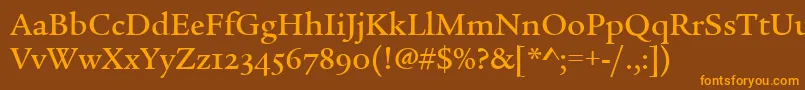 LegacySerifMdOsItcTtMed Font – Orange Fonts on Brown Background