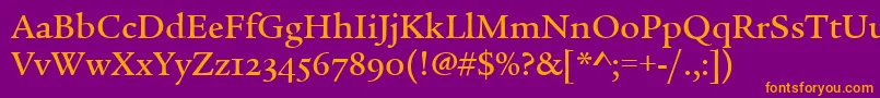 LegacySerifMdOsItcTtMed Font – Orange Fonts on Purple Background