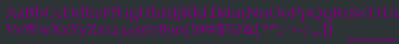 LegacySerifMdOsItcTtMed Font – Purple Fonts on Black Background
