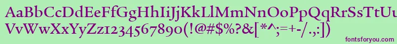 LegacySerifMdOsItcTtMed Font – Purple Fonts on Green Background