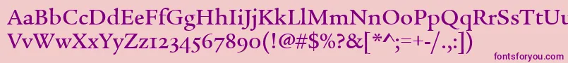 LegacySerifMdOsItcTtMed Font – Purple Fonts on Pink Background