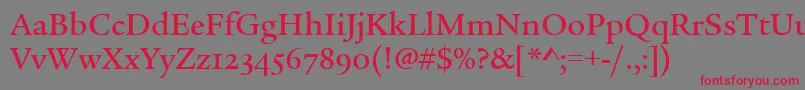 LegacySerifMdOsItcTtMed Font – Red Fonts on Gray Background