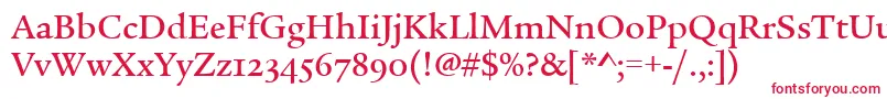 LegacySerifMdOsItcTtMed Font – Red Fonts on White Background