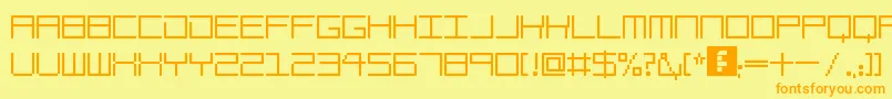 AmayaTechnicalBold Font – Orange Fonts on Yellow Background