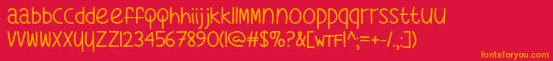 WhatsMyAgeAgainTtf Font – Orange Fonts on Red Background