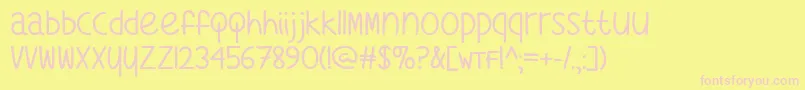 WhatsMyAgeAgainTtf Font – Pink Fonts on Yellow Background
