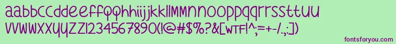 WhatsMyAgeAgainTtf Font – Purple Fonts on Green Background