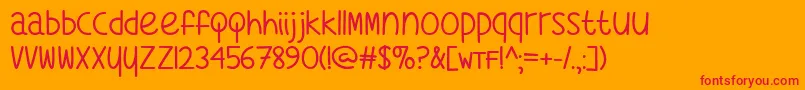 WhatsMyAgeAgainTtf Font – Red Fonts on Orange Background