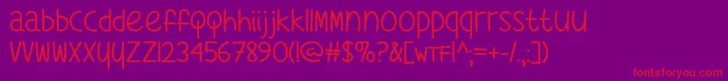 WhatsMyAgeAgainTtf Font – Red Fonts on Purple Background