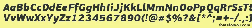 フォントPfbeausansproBlackitalic – 黒い文字の黄色い背景