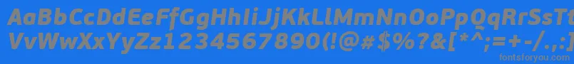 Шрифт PfbeausansproBlackitalic – серые шрифты на синем фоне