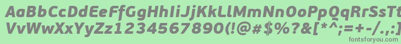 PfbeausansproBlackitalic-Schriftart – Graue Schriften auf grünem Hintergrund
