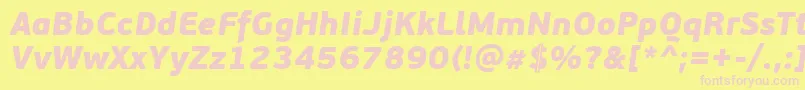 PfbeausansproBlackitalic Font – Pink Fonts on Yellow Background