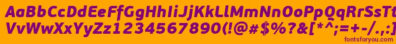 PfbeausansproBlackitalic Font – Purple Fonts on Orange Background